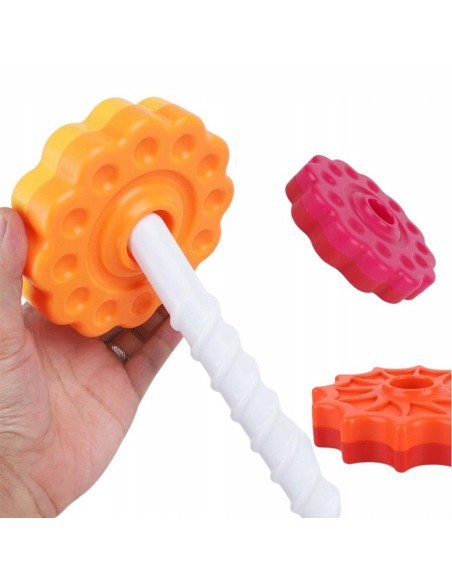 Zakręcona Wieża Piramida Kolorowa WOOPIE-Edukacyjna Zabawka dla Dzieci