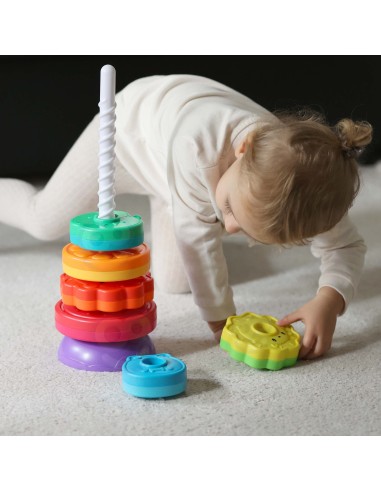 Zakręcona Wieża Piramida Kolorowa WOOPIE-Edukacyjna Zabawka dla Dzieci