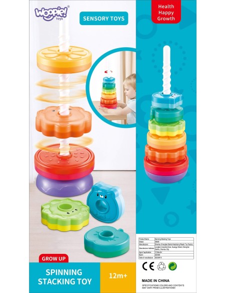 Zakręcona Wieża Piramida Kolorowa WOOPIE-Edukacyjna Zabawka dla Dzieci