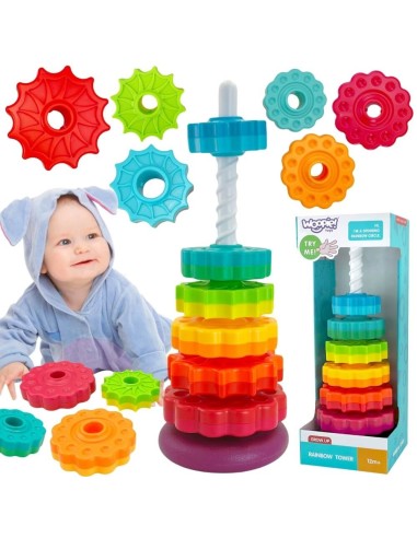 WOOPO BABY Piramidka Edukacyjna Zakręcona Wieża dla Dzieci
