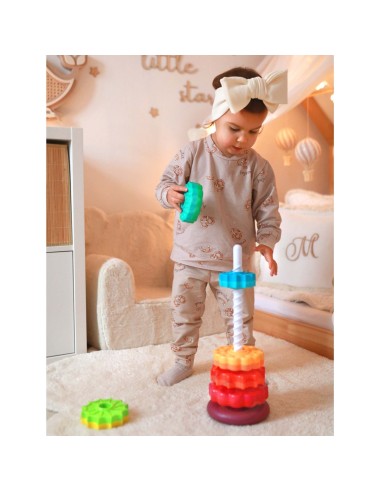 WOOPO BABY Piramidka Edukacyjna Zakręcona Wieża dla Dzieci