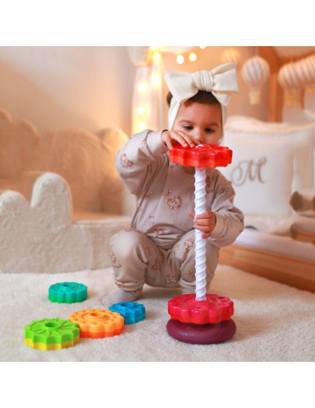 WOOPIE BABY Edukacinė besisukanti piramidė vaikams