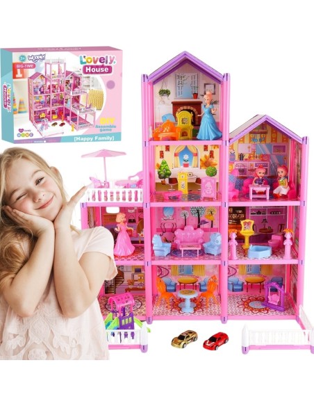 WOOPIE Mega Willa Domek dla Lalek LOVELY HOUSE 194 el.