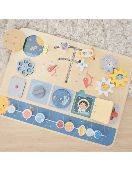 TOOKY TOY Drewniana Tablica Edukacyjna Montessori Astronauta Statek Kosmiczny