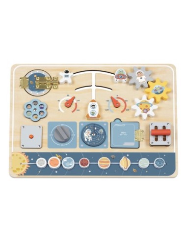 TOOKY TOY Drewniana Tablica Edukacyjna Montessori Astronauta Statek Kosmiczny