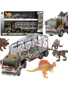 WOOPIE Ciężarówka Transporter Dinozaurów Auto z Dźwiękiem i Światłem