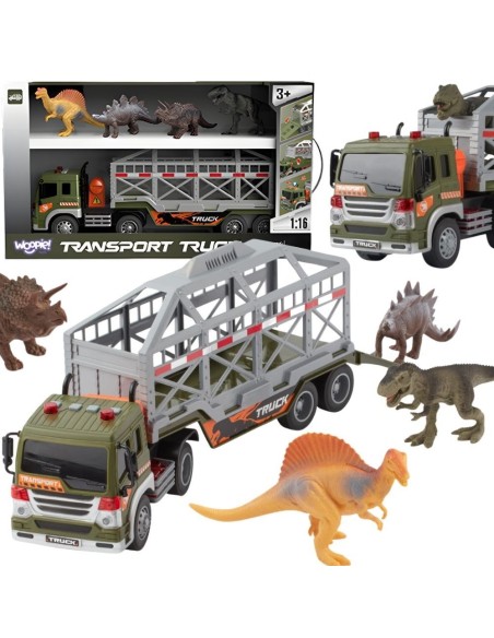 WOOPIE Ciężarówka Transporter Dinozaurów Auto z Dźwiękiem i Światłem