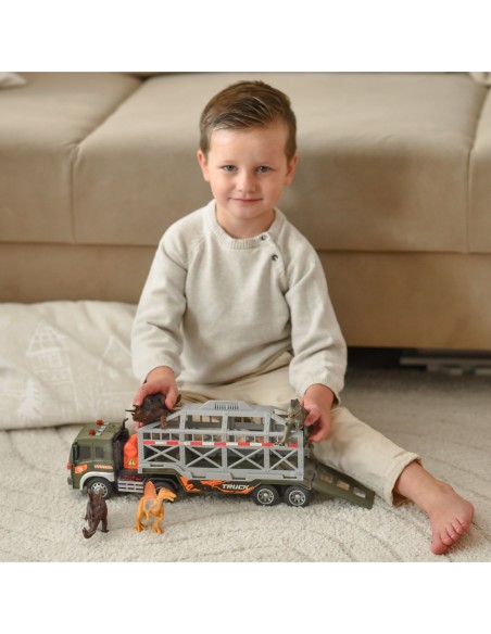 WOOPIE Ciężarówka Transporter Dinozaurów Auto z Dźwiękiem i Światłem