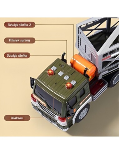 WOOPIE Ciężarówka Transporter Dinozaurów Auto z Dźwiękiem i Światłem