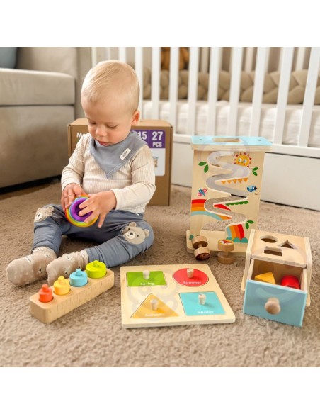 WOOPIE GREEN Pudełko Box 6w1 13-15m Montessori Edukacyjne Sensoryczne