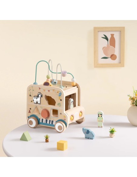 WOOPIE GREEN Drewniana Kostka Aktywności Samochód Terenowy Safari