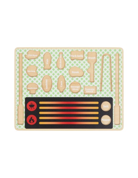 TOOKY TOY Drewniany Zestaw do Grillowania Tablica Edukacyjna