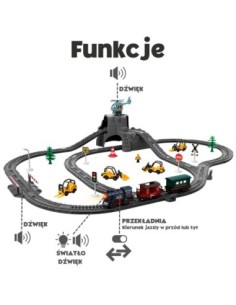 WOOPIE Elektryczna Kolejka Retro Lokomotywa elektryczna + 2 Wagony – Zestaw 76 elementów 2