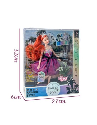 WOOPIE ROYAL Lalka Emi Style Fashion 32 cm - Stylowa Księżniczka w Różowej Sukni + Akcesoria