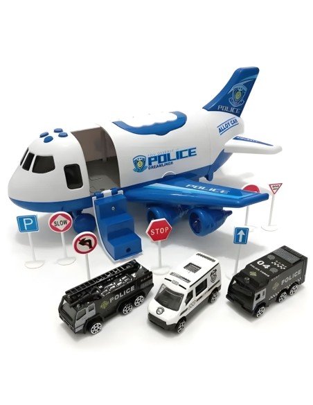 WOOPIE Samolot Transportowy Duży z Wozami Policyjnymi