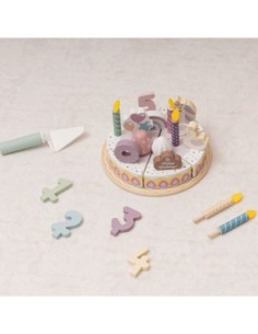 TOOKY TOY Drewniany Tort Urodzinowy Krajalny Na Rzepy 2