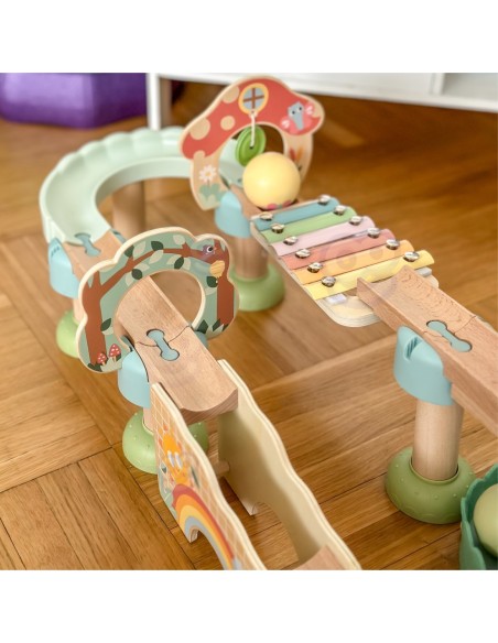 WOOPIE GREEN Drewniany Tor Kulkowy z Efektami Dźwiękowymi