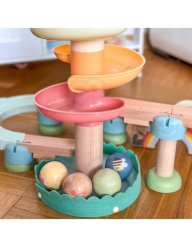 WOOPIE GREEN Drewniany Tor Kulkowy z Efektami Dźwiękowymi