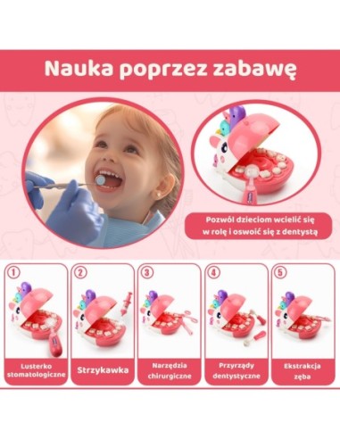 WOOPIE Zestaw Małego Dentysty Głowa Jednorożca Akcesoria