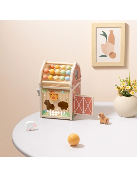 TOOKY TOY Drewniana Stodoła Aktywności Sorter Liczydło Montessori