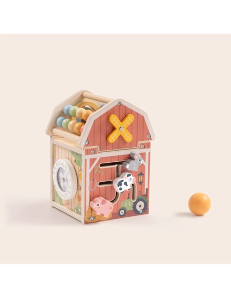 TOOKY TOY Drewniana Stodoła Aktywności Sorter Liczydło Montessori