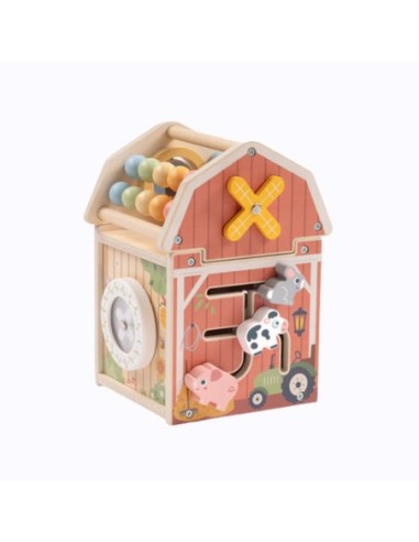 TOOKY TOY Drewniana Stodoła Aktywności Sorter Liczydło Montessori