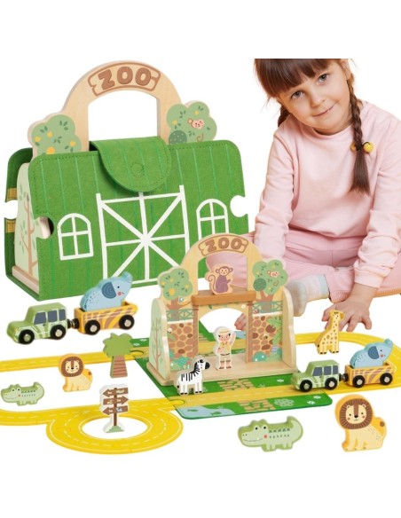 TOOKY TOY Zestaw Mini ZOO Przenośny Zestaw Torba Zwierzęta