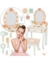 TOOKY TOY Drewniana Toaletka z Krzesełkiem Akcesoria Lustro + Kosmetyki
