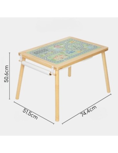 WOOPIE GREEN Drewniany Stolik Aktywności Talica Kredowa Pojemniki