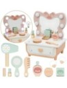 TOOKY TOY Drewniana Toaletka Akcesoria Lustro + Kosmetyki