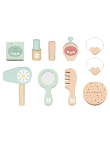 TOOKY TOY Drewniana Toaletka Akcesoria Lustro + Kosmetyki