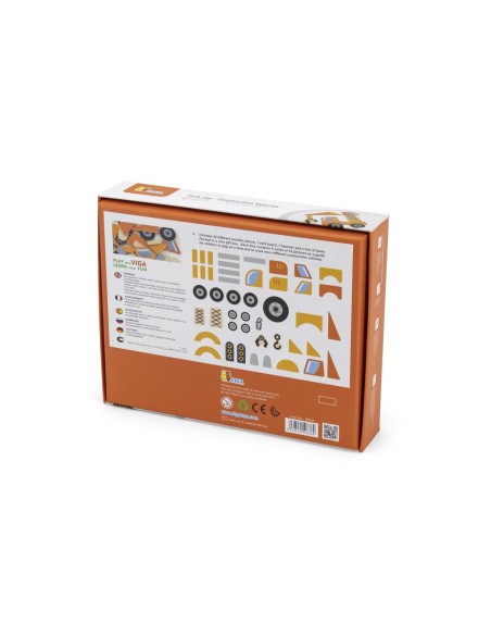 Drewniana Przybijanka Pojazdy budowlane 45 elementów Viga Toys