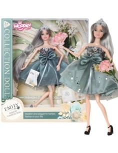 WOOPIE ROYAL Lalka Emi w Eleganckiej Sukni Tiulowej z Kokardą i Bukietem