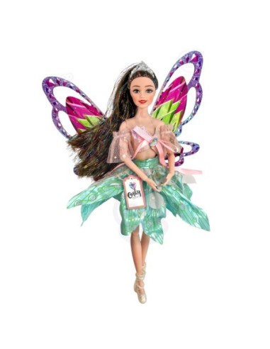 WOOPIE ROYAL Lalka Emi Wróżka z Kolorowymi Skrzydłami i Szczotką do Włosów