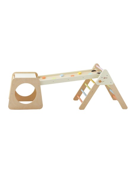 CLASSIC WORLD Drewniany Zestaw Wspinaczkowy Trójkąt Montessori 5w1 - Plac Zabaw Siłownia Indoor dla Dzieci