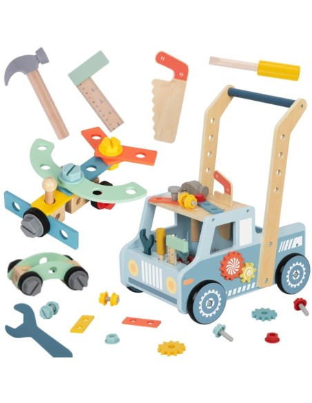 TOOKY TOY Drewniany Chodzik Samochód Mini Warsztat STEM