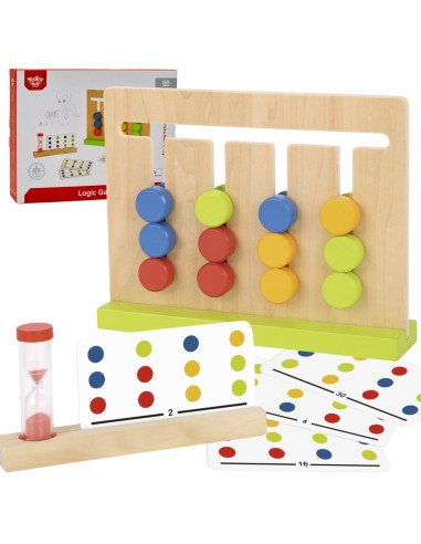 TOOKY TOY Logic Game Puzzle 30 Patterns 18 Pieces Colors