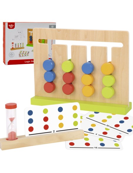 TOOKY TOY Logic Game Puzzle 30 Patterns 18 Pieces Colors
