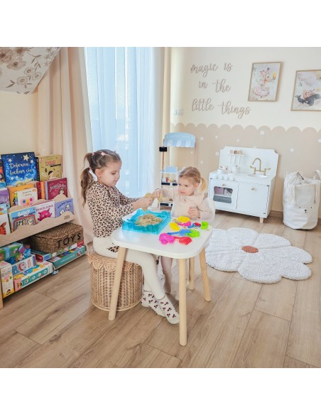 WOOPIE kinetinis smėlis 0,5 kg su staliuku ir formelėmis