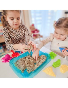WOOPIE kinetinis smėlis 0,5 kg su staliuku ir formelėmis 2