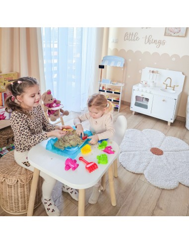 WOOPIE kinetinis smėlis 0,5 kg su staliuku ir formelėmis