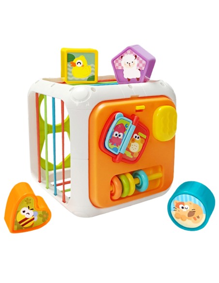 Edukacinė sensorinė kaladėlių dėžutė 4 viename Montessori – WOOPIE Baby