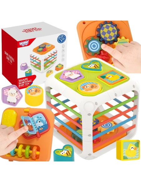 WOOPIE Educational Cube Sorter 4 in 1 Shapes 18m+ - Toy for Children