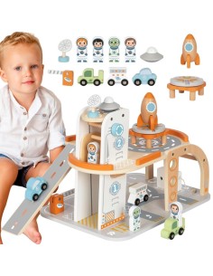 TOOKY TOY medinė kosminė stovėjimo aikštelė – Kosminė stotis vaikams