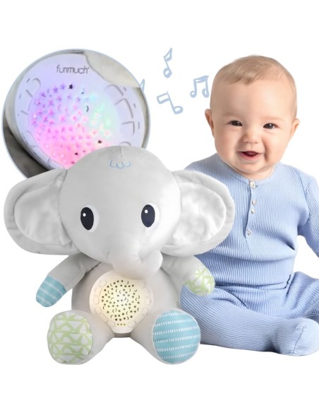 Słonik Projektor Przytulanka WOOPIE – Uspokajacz 12 Melodii 0+