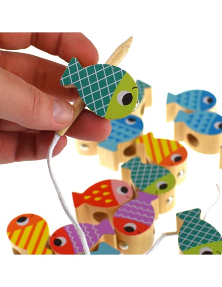 Geschicklichkeitsspiel Wal und Fische 4 in 1 TOOKY TOY – Holzspiel