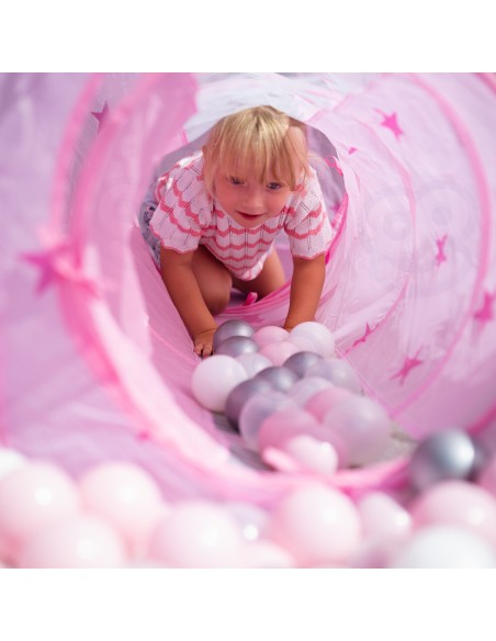 WOOPIE 3in1 palapinė „Princesečių rūmai“ XXL su tuneliais ir baseinu