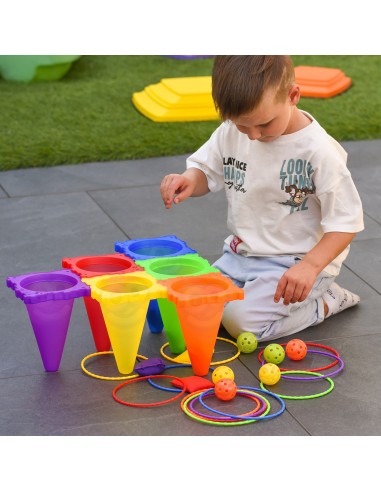 WOOPIE Zestaw Gra Ogrodowa 3w1 30 el. Rzut do Celu i Pachołki