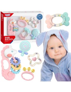 WOOPIE BABY jutimo kramtukų ir barškučių rinkinys vaikams