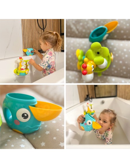 Giraffe Bath Toy Waterfall Suction Cup 18m+ - WOOPIE